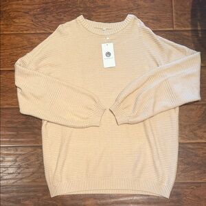 Light Tan Knit Sweater Oversized